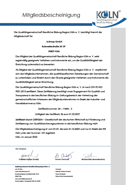 Zertifikat der Certqua
